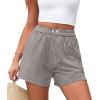 image:imagePRETTYGARDEN Womens Striped Boxer Shorts Summer 2026 Trendy Casual Elastic Waist Lounge Sleep Pajama Bottoms Beach ShortsStriped Black White