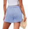 image:imagePRETTYGARDEN Womens Striped Boxer Shorts Summer 2026 Trendy Casual Elastic Waist Lounge Sleep Pajama Bottoms Beach ShortsStriped Blue White