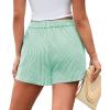 image:imagePRETTYGARDEN Womens Striped Boxer Shorts Summer 2026 Trendy Casual Elastic Waist Lounge Sleep Pajama Bottoms Beach ShortsStriped Green White