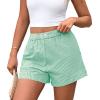 image:imagePRETTYGARDEN Womens Striped Boxer Shorts Summer 2026 Trendy Casual Elastic Waist Lounge Sleep Pajama Bottoms Beach ShortsStriped Green White