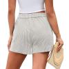 image:imagePRETTYGARDEN Womens Striped Boxer Shorts Summer 2026 Trendy Casual Elastic Waist Lounge Sleep Pajama Bottoms Beach ShortsStriped Grey Blue White