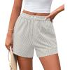 image:imagePRETTYGARDEN Womens Striped Boxer Shorts Summer 2026 Trendy Casual Elastic Waist Lounge Sleep Pajama Bottoms Beach ShortsStriped Grey Blue White