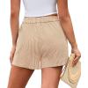 image:imagePRETTYGARDEN Womens Striped Boxer Shorts Summer 2026 Trendy Casual Elastic Waist Lounge Sleep Pajama Bottoms Beach ShortsStriped Khaki White