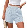 image:imagePRETTYGARDEN Womens Striped Boxer Shorts Summer 2026 Trendy Casual Elastic Waist Lounge Sleep Pajama Bottoms Beach ShortsStriped Light Blue White