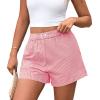 image:imagePRETTYGARDEN Womens Striped Boxer Shorts Summer 2026 Trendy Casual Elastic Waist Lounge Sleep Pajama Bottoms Beach ShortsStriped Red White