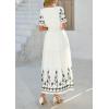 image:imagePRETTYGARDEN Womens Summer Boho Maxi Dress 2026 Spring Floral Short Sleeve V Neck A Line Flowy Beach Wedding Guest DressesBeige