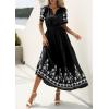 image:imagePRETTYGARDEN Womens Summer Boho Maxi Dress 2026 Spring Floral Short Sleeve V Neck A Line Flowy Beach Wedding Guest DressesBlack