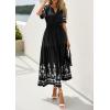 image:imagePRETTYGARDEN Womens Summer Boho Maxi Dress 2026 Spring Floral Short Sleeve V Neck A Line Flowy Beach Wedding Guest DressesBlack