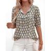 image:imagePRETTYGARDEN Womens Summer Boho Tops 2026 Vacation Outfits Casual Tie Front V Neck Peasant Blouses Puff Short Sleeve ShirtsBlue