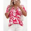 image:imagePRETTYGARDEN Womens Summer Boho Tops 2026 Vacation Outfits Casual Tie Front V Neck Peasant Blouses Puff Short Sleeve ShirtsRed Flower