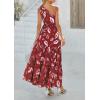 image:imagePRETTYGARDEN Womens Summer Floral One Shoulder Maxi Dress Knot Ruffle Boho Beach Vacation Wedding Guest Long Sun DressesWine Red Print