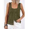 image:imagePRETTYGARDEN Womens Tank Tops 2026 Summer Button Down Shirts Embroidered Eyelet Dressy Casual Blouses Beach Vacation ClothesArmy Green