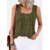 image:imagePRETTYGARDEN Womens Tank Tops 2026 Summer Button Down Shirts Embroidered Eyelet Dressy Casual Blouses Beach Vacation ClothesArmy Green