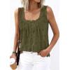 image:imagePRETTYGARDEN Womens Tank Tops 2026 Summer Button Down Shirts Embroidered Eyelet Dressy Casual Blouses Beach Vacation ClothesArmy Green