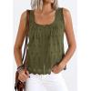 image:imagePRETTYGARDEN Womens Tank Tops 2026 Summer Button Down Shirts Embroidered Eyelet Dressy Casual Blouses Beach Vacation ClothesArmy Green