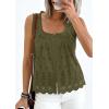image:imagePRETTYGARDEN Womens Tank Tops 2026 Summer Button Down Shirts Embroidered Eyelet Dressy Casual Blouses Beach Vacation ClothesArmy Green