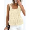 image:imagePRETTYGARDEN Womens Tank Tops 2026 Summer Button Down Shirts Embroidered Eyelet Dressy Casual Blouses Beach Vacation ClothesBeige