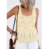 image:imagePRETTYGARDEN Womens Tank Tops 2026 Summer Button Down Shirts Embroidered Eyelet Dressy Casual Blouses Beach Vacation ClothesBeige