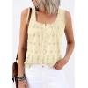 image:imagePRETTYGARDEN Womens Tank Tops 2026 Summer Button Down Shirts Embroidered Eyelet Dressy Casual Blouses Beach Vacation ClothesBeige
