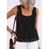 image:imagePRETTYGARDEN Womens Tank Tops 2026 Summer Button Down Shirts Embroidered Eyelet Dressy Casual Blouses Beach Vacation ClothesBlack