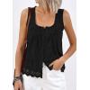 image:imagePRETTYGARDEN Womens Tank Tops 2026 Summer Button Down Shirts Embroidered Eyelet Dressy Casual Blouses Beach Vacation ClothesBlack