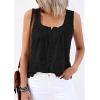 image:imagePRETTYGARDEN Womens Tank Tops 2026 Summer Button Down Shirts Embroidered Eyelet Dressy Casual Blouses Beach Vacation ClothesBlack