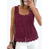image:imagePRETTYGARDEN Womens Tank Tops 2026 Summer Button Down Shirts Embroidered Eyelet Dressy Casual Blouses Beach Vacation ClothesBurgundy