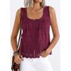 image:imagePRETTYGARDEN Womens Tank Tops 2026 Summer Button Down Shirts Embroidered Eyelet Dressy Casual Blouses Beach Vacation ClothesBurgundy