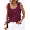 image:imagePRETTYGARDEN Womens Tank Tops 2026 Summer Button Down Shirts Embroidered Eyelet Dressy Casual Blouses Beach Vacation ClothesBurgundy