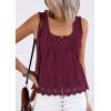 image:imagePRETTYGARDEN Womens Tank Tops 2026 Summer Button Down Shirts Embroidered Eyelet Dressy Casual Blouses Beach Vacation ClothesBurgundy