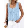 image:imagePRETTYGARDEN Womens Tank Tops 2026 Summer Button Down Shirts Embroidered Eyelet Dressy Casual Blouses Beach Vacation ClothesLight Blue