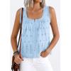 image:imagePRETTYGARDEN Womens Tank Tops 2026 Summer Button Down Shirts Embroidered Eyelet Dressy Casual Blouses Beach Vacation ClothesLight Blue
