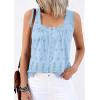 image:imagePRETTYGARDEN Womens Tank Tops 2026 Summer Button Down Shirts Embroidered Eyelet Dressy Casual Blouses Beach Vacation ClothesLight Blue