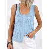 image:imagePRETTYGARDEN Womens Tank Tops 2026 Summer Button Down Shirts Embroidered Eyelet Dressy Casual Blouses Beach Vacation ClothesLight Blue