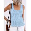 image:imagePRETTYGARDEN Womens Tank Tops 2026 Summer Button Down Shirts Embroidered Eyelet Dressy Casual Blouses Beach Vacation ClothesLight Blue