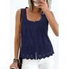 image:imagePRETTYGARDEN Womens Tank Tops 2026 Summer Button Down Shirts Embroidered Eyelet Dressy Casual Blouses Beach Vacation ClothesNavy Blue