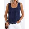 image:imagePRETTYGARDEN Womens Tank Tops 2026 Summer Button Down Shirts Embroidered Eyelet Dressy Casual Blouses Beach Vacation ClothesNavy Blue