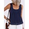 image:imagePRETTYGARDEN Womens Tank Tops 2026 Summer Button Down Shirts Embroidered Eyelet Dressy Casual Blouses Beach Vacation ClothesNavy Blue