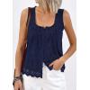 image:imagePRETTYGARDEN Womens Tank Tops 2026 Summer Button Down Shirts Embroidered Eyelet Dressy Casual Blouses Beach Vacation ClothesNavy Blue