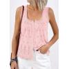 image:imagePRETTYGARDEN Womens Tank Tops 2026 Summer Button Down Shirts Embroidered Eyelet Dressy Casual Blouses Beach Vacation ClothesPink