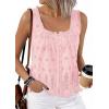 image:imagePRETTYGARDEN Womens Tank Tops 2026 Summer Button Down Shirts Embroidered Eyelet Dressy Casual Blouses Beach Vacation ClothesPink