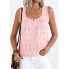 image:imagePRETTYGARDEN Womens Tank Tops 2026 Summer Button Down Shirts Embroidered Eyelet Dressy Casual Blouses Beach Vacation ClothesPink