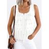 image:imagePRETTYGARDEN Womens Tank Tops 2026 Summer Button Down Shirts Embroidered Eyelet Dressy Casual Blouses Beach Vacation ClothesWhite