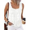 image:imagePRETTYGARDEN Womens Tank Tops 2026 Summer Button Down Shirts Embroidered Eyelet Dressy Casual Blouses Beach Vacation ClothesWhite