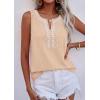 image:imagePRETTYGARDEN Womens Tank Tops 2026 Summer Causal V Neck Sleeveless Shirts Floral Print Embroidered Beach Vacation Boho TopBeige