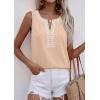 image:imagePRETTYGARDEN Womens Tank Tops 2026 Summer Causal V Neck Sleeveless Shirts Floral Print Embroidered Beach Vacation Boho TopBeige