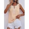 image:imagePRETTYGARDEN Womens Tank Tops 2026 Summer Causal V Neck Sleeveless Shirts Floral Print Embroidered Beach Vacation Boho TopBeige