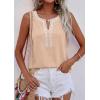 image:imagePRETTYGARDEN Womens Tank Tops 2026 Summer Causal V Neck Sleeveless Shirts Floral Print Embroidered Beach Vacation Boho TopBeige
