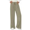image:imagePRETTYGARDEN Womens Wide Leg Pants 2026 Fall Clothes Elastic High Waisted Knit Lounge Palazzo Pant Trousers with PocketsGreen