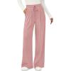 image:imagePRETTYGARDEN Womens Wide Leg Pants 2026 Fall Clothes Elastic High Waisted Knit Lounge Palazzo Pant Trousers with PocketsPink